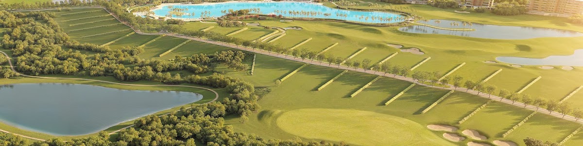 Vista aérea dos lotes voltados para o campo de golfe